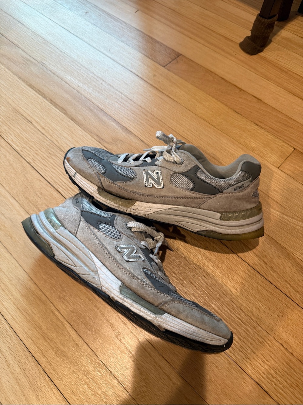 New Balance Gray Suede & Mesh Sneakers 992